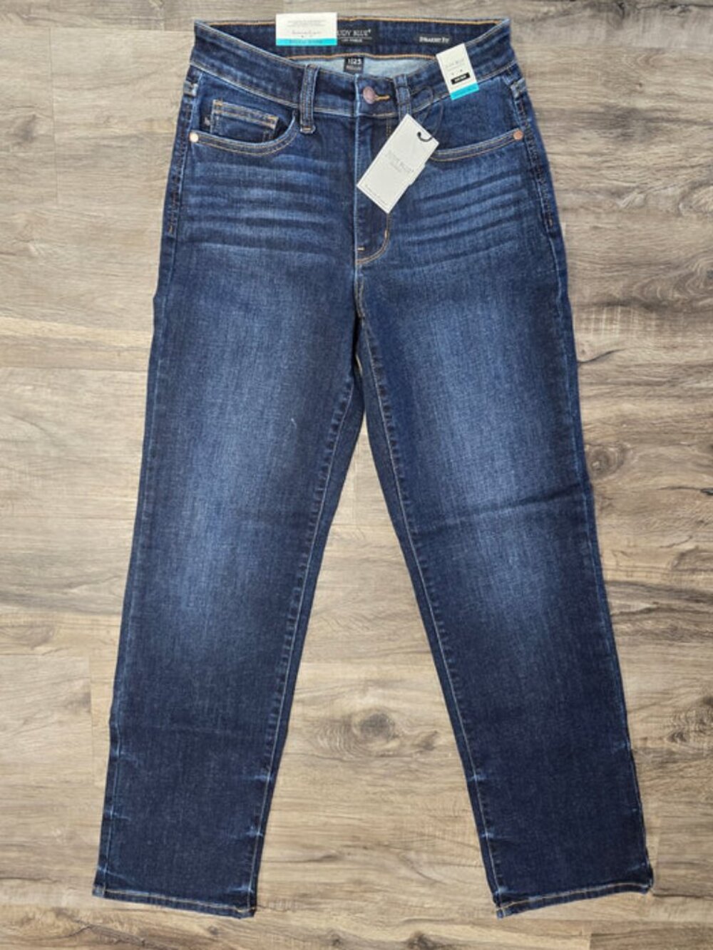Judy Blues Mid-Rise Straight Leg Dark Denim Jeans